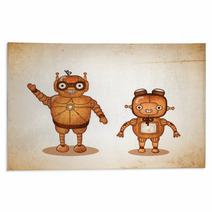 Hipster Friendly Robots Rugs 63596205