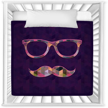 Hipster Icon With Geometric Grunge Background Nursery Decor 61178048