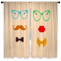 Hipster Lady And Gentleman Icohs Window Curtains 57787682