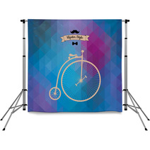 Hipster Monocycle. Triangle Background, Vector Illustration Backdrops 59608752