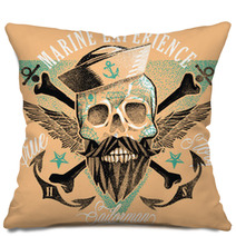 Hipster Skull Sailor Pillows 144073675