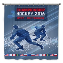 Hockey Concept Poster Template International Championship Bath Decor 129958451