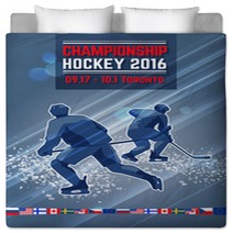 Hockey Concept Poster Template International Championship Bedding 129958451