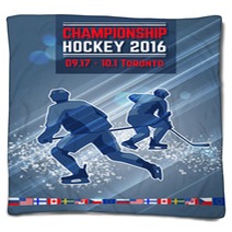 Hockey Concept Poster Template International Championship Blankets 129958451