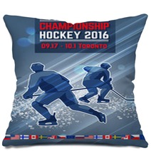 Hockey Concept Poster Template International Championship Pillows 129958451