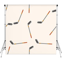 Hockey Equipment Seamless Pattern Backdrops 86102674