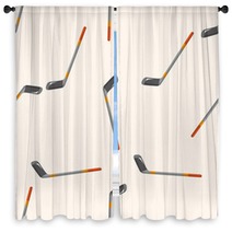 Hockey Equipment Seamless Pattern Window Curtains 86102674