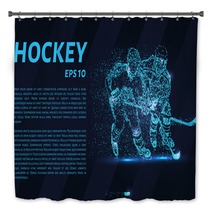 Hockey From The Particles Hockey Breaks Down Into Small Molecules Vector Illustration Bath Decor 172000557
