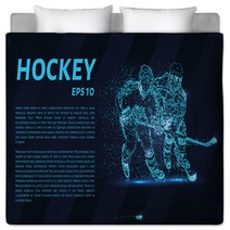 Hockey From The Particles Hockey Breaks Down Into Small Molecules Vector Illustration Bedding 172000557