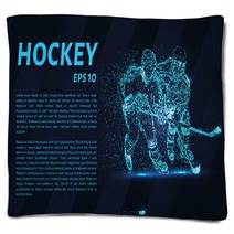 Hockey From The Particles Hockey Breaks Down Into Small Molecules Vector Illustration Blankets 172000557
