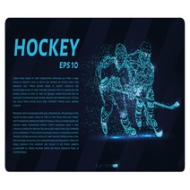 Hockey From The Particles Hockey Breaks Down Into Small Molecules Vector Illustration Rugs 172000557