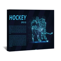 Hockey From The Particles Hockey Breaks Down Into Small Molecules Vector Illustration Wall Art 172000557