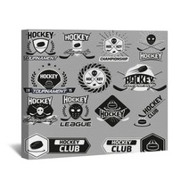 Hockey Label Set Wall Art 89276037