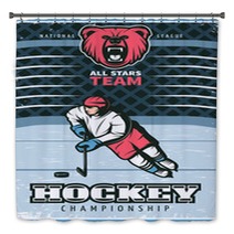 Hockey League Vintage Poster Bath Decor 129937984