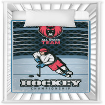 Hockey League Vintage Poster Nursery Decor 129937984