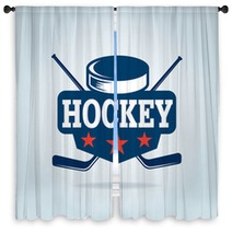 Hockey Logo Sport Identity Team Tournament Window Curtains 122335317