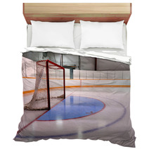 Hockey Or Ringette Net And Crease In The Rink Bedding 30664439