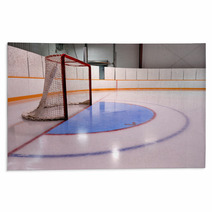 Hockey Or Ringette Net And Crease In The Rink Rugs 30664439