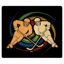 Hockey Player Action Designed On Spin Wheel Background Graphic Vector Rugs 111571011
