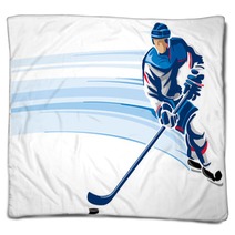 Hockey Player Blankets 214812605