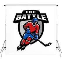 Hockey Player Logo Emblem Backdrops 163274186
