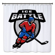 Hockey Player Logo Emblem Bath Decor 163274186