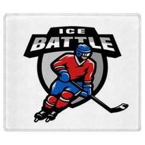 Hockey Player Logo Emblem Rugs 163274186