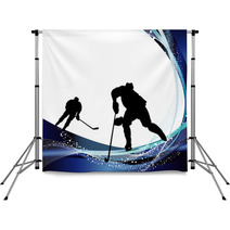 Hockey Player Silhouette Backdrops 44971450