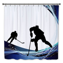Hockey Player Silhouette Bath Decor 44971450