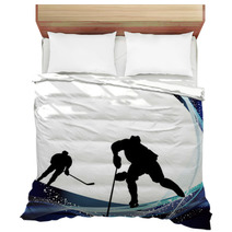 Hockey Player Silhouette Bedding 44971450