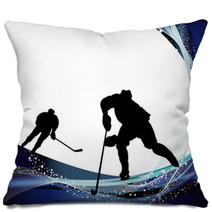 Hockey Player Silhouette Pillows 44971450