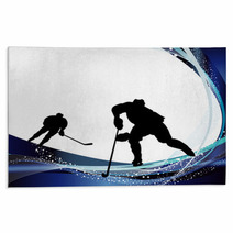 Hockey Player Silhouette Rugs 44971450