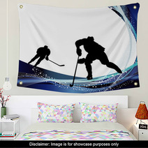 Hockey Player Silhouette Wall Art 44971450