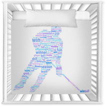 Hockey Player Sports Word Cloud Nursery Decor 58668242
