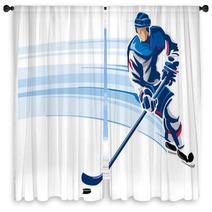 Hockey Player Window Curtains 214812605