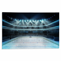 Hockey Stadium With Spectators And An Empty Ice Rink Rugs 82709766