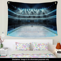 Hockey Stadium With Spectators And An Empty Ice Rink Wall Art 82709766