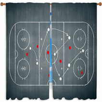 Hockey Strategy Plan Window Curtains 54918292