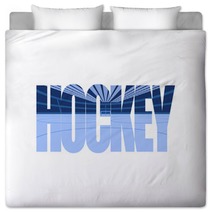 Hockey The Word With The Image Of The Ice Arena Inside Isolated Image In Blue Colors Vector Eps 10 Bedding 238233011