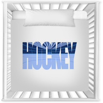 Hockey The Word With The Image Of The Ice Arena Inside Isolated Image In Blue Colors Vector Eps 10 Nursery Decor 238233011