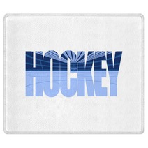 Hockey The Word With The Image Of The Ice Arena Inside Isolated Image In Blue Colors Vector Eps 10 Rugs 238233011