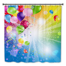 Holiday Backgrund With Balloons Bath Decor 53294305