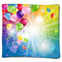 Holiday Backgrund With Balloons Blankets 53294305
