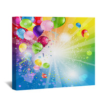 Holiday Backgrund With Balloons Wall Art 53294305
