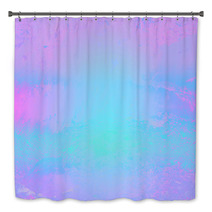 Holographic Iridescent Gradient Of Pink And Blue Abstraction Of Nature Background Bath Decor 162206539