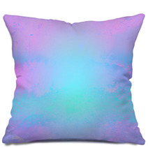 Holographic Iridescent Gradient Of Pink And Blue Abstraction Of Nature Background Pillows 162206539