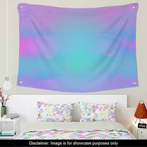 Holographic Iridescent Gradient Of Pink And Blue Abstraction Of Nature Background Wall Art 162206539