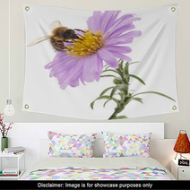 Honeybee And Blue Flower Wall Art 72323454