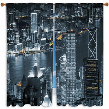 Hong Kong Skyscrapers Window Curtains 65463400