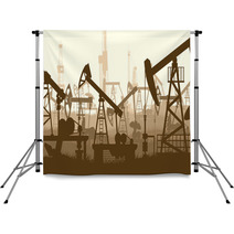 Horizontal Illustration With Units For Oil Industry. Backdrops 64472106